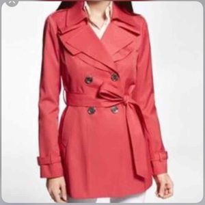Express coral trench coat